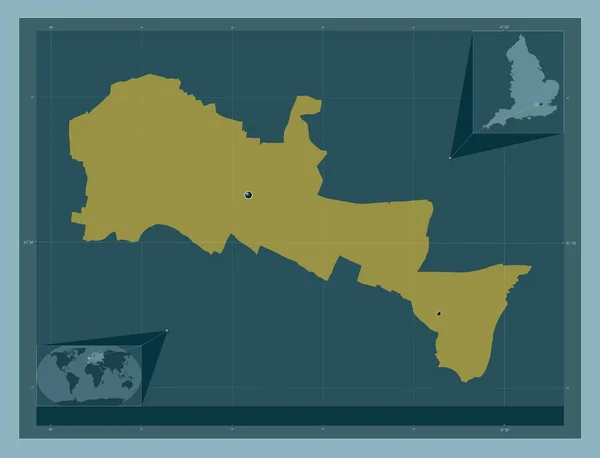 Slough Verwaltungsbezirk Von England Großbritannien Einfarbige Form Standorte Der Wichtigsten — Stockfoto