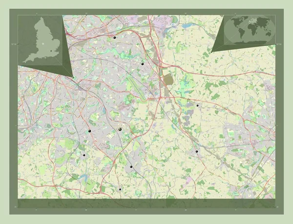 Solihull Autoridad Unitaria Inglaterra Gran Bretaña Open Street Map Ubicaciones —  Fotos de Stock