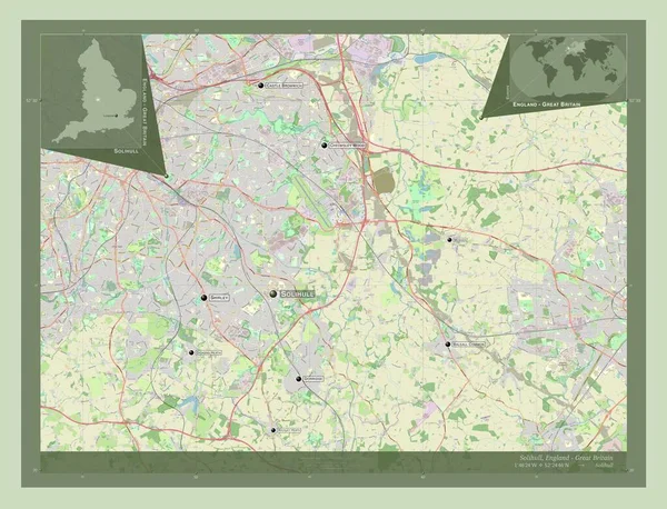 Solihull Autoridad Unitaria Inglaterra Gran Bretaña Open Street Map Ubicaciones — Foto de Stock
