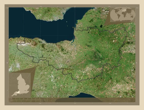 Somerset Διοικητική Περιφέρεια Αγγλίας Μεγάλης Βρετανίας Υψηλής Ανάλυσης Δορυφορικός Χάρτης — Φωτογραφία Αρχείου