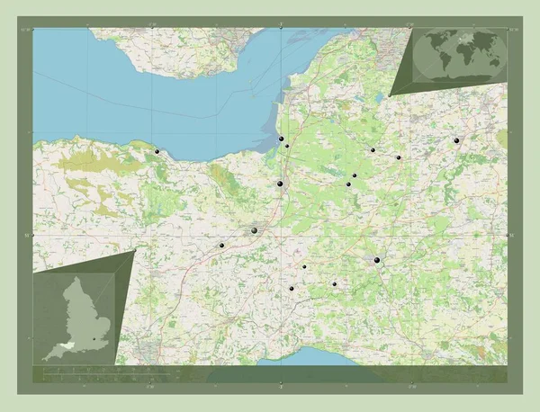 Somerset Condado Administrativo Inglaterra Grã Bretanha Abrir Mapa Rua Locais — Fotografia de Stock
