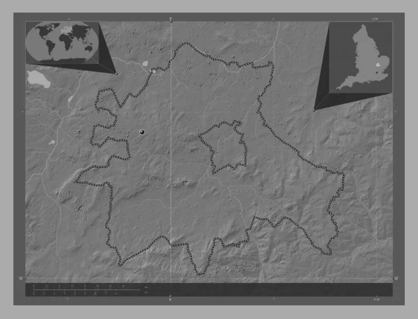 Южный Кембриджшир Необитаемый Район Англии Великобритания Карта Рельефа Билевела Озерами — стоковое фото