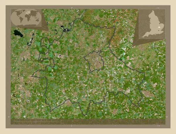 South Cambridgeshire Distrito Metropolitano Inglaterra Gran Bretaña Mapa Satelital Alta —  Fotos de Stock