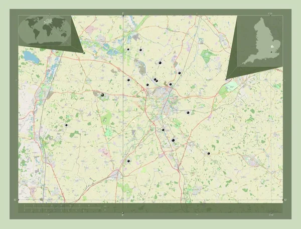 South Cambridgeshire Distrito Não Metropolitano Inglaterra Grã Bretanha Abrir Mapa — Fotografia de Stock