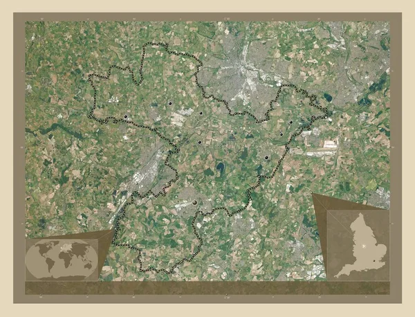 Jižní Derbyshire Nemetropolitní Okres Anglie Velká Británie Satelitní Mapa Vysokým — Stock fotografie