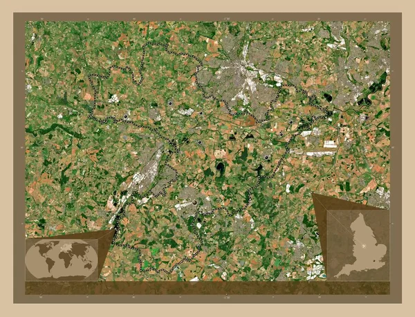 Jižní Derbyshire Nemetropolitní Okres Anglie Velká Británie Satelitní Mapa Nízkým — Stock fotografie