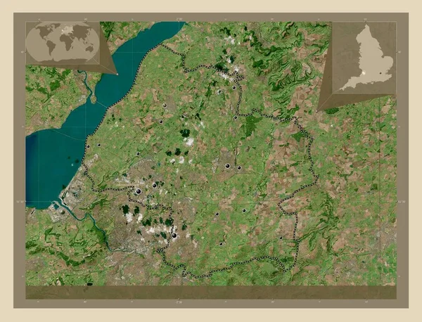 Jižní Gloucestershire Jednotná Autorita Anglie Velká Británie Satelitní Mapa Vysokým — Stock fotografie