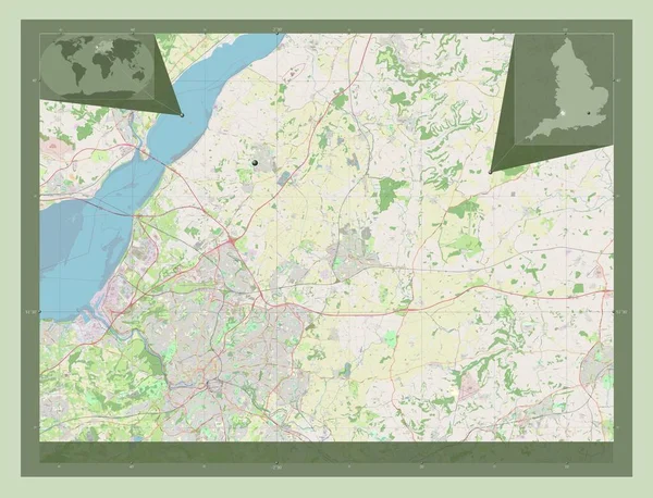 South Gloucestershire Autorità Unitaria Dell Inghilterra Gran Bretagna Mappa Stradale — Foto Stock
