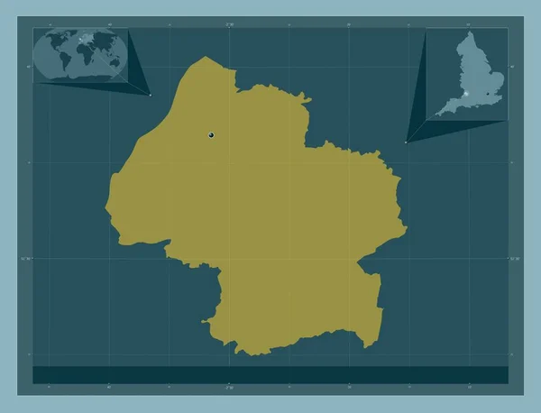 南格洛斯特郡 英格兰的单一政权 大不列颠 固体的颜色形状 角辅助位置图 — 图库照片