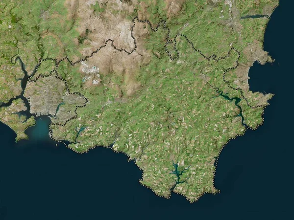 South Hams Distrito Não Metropolitano Inglaterra Grã Bretanha Mapa Satélite — Fotografia de Stock