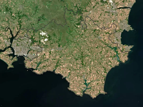 South Hams Englands Icke Storstadsdistrikt Storbritannien Lågupplöst Satellitkarta — Stockfoto