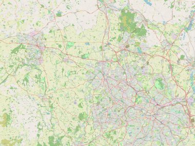 Güney Staffordshire, İngiltere 'nin metropolitan olmayan bölgesi - Büyük Britanya. Açık Sokak Haritası