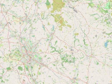 Staffordshire Moorlands, İngiltere 'nin metropolitan olmayan bölgesi - Büyük Britanya. Açık Sokak Haritası