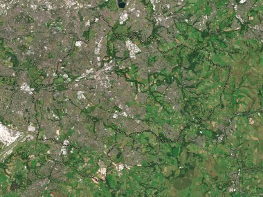 Stockport, İngiltere 'nin metropolitan ilçesi, Büyük Britanya. Düşük çözünürlüklü uydu haritası