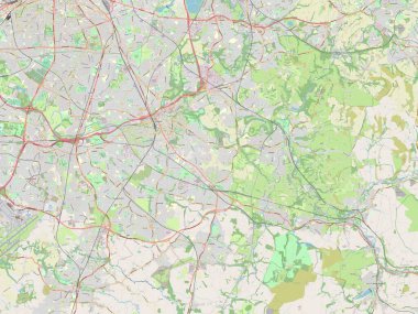 Stockport, İngiltere 'nin metropolitan ilçesi, Büyük Britanya. Açık Sokak Haritası