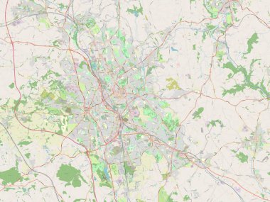 Stoke-on-Trent, İngiltere 'nin üniter otoritesi - Büyük Britanya. Açık Sokak Haritası