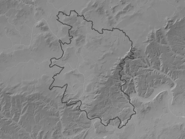 南奥克斯福郡 英格兰的非大都市地区 大不列颠 带有湖泊和河流的灰度高程图 — 图库照片
