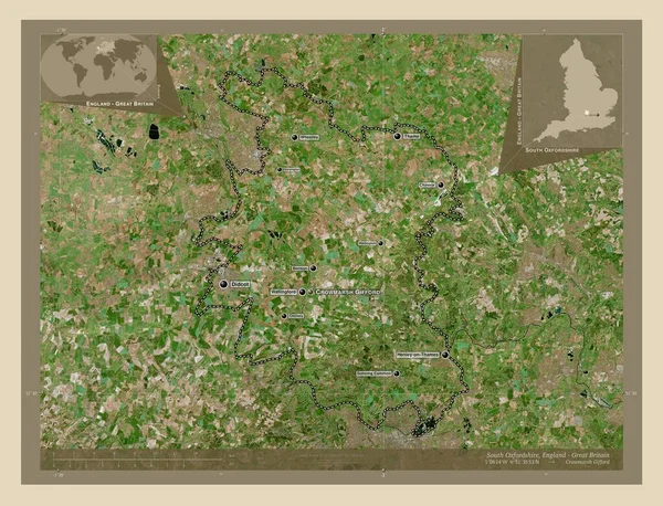 South Oxfordshire Distrito Metropolitano Inglaterra Gran Bretaña Mapa Satelital Alta —  Fotos de Stock
