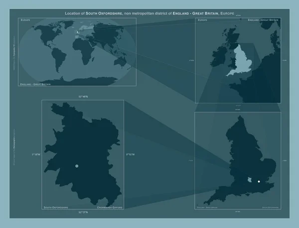 South Oxfordshire Icke Storstadsdistriktet England Storbritannien Diagram Som Visar Regionens — Stockfoto