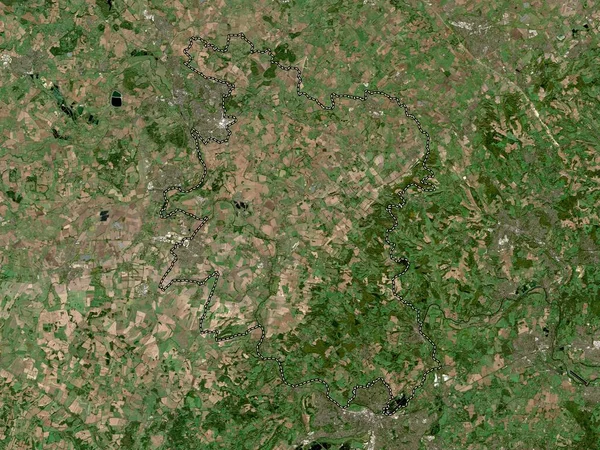 イギリスの非大都市圏であるサウスオックスフォードシャー州 イギリス 低解像度衛星地図 — ストック写真