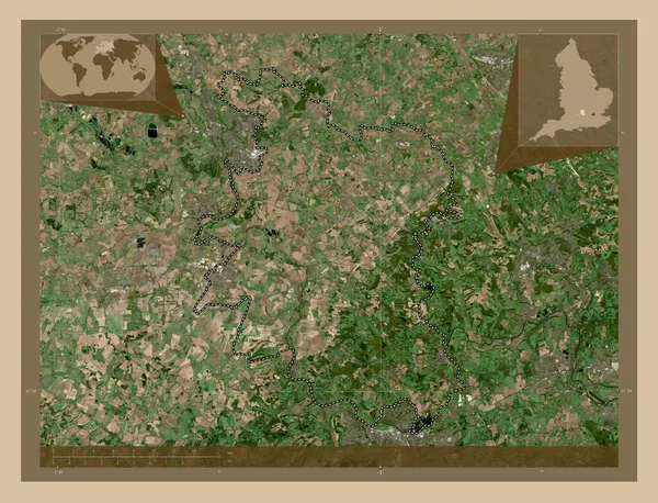 South Oxfordshire Μητροπολιτική Περιφέρεια Αγγλίας Μεγάλης Βρετανίας Δορυφορικός Χάρτης Χαμηλής — Φωτογραφία Αρχείου