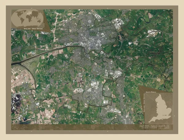 South Ribble Nemetropolitní Okres Anglie Velká Británie Satelitní Mapa Vysokým — Stock fotografie
