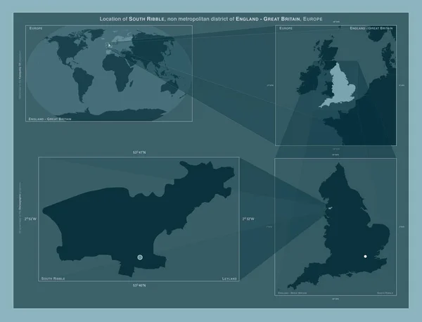 Южный Риббл Неметаморфозный Район Англии Великобритания Диаграмма Показывающая Расположение Региона — стоковое фото