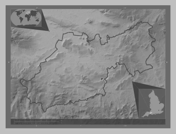 Южный Сомерсет Неметаморфозный Район Англии Великобритания Карта Высот Оттенках Серого — стоковое фото