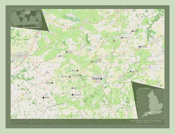South Somerset Distretto Non Metropolitano Dell Inghilterra Gran Bretagna Mappa — Foto Stock