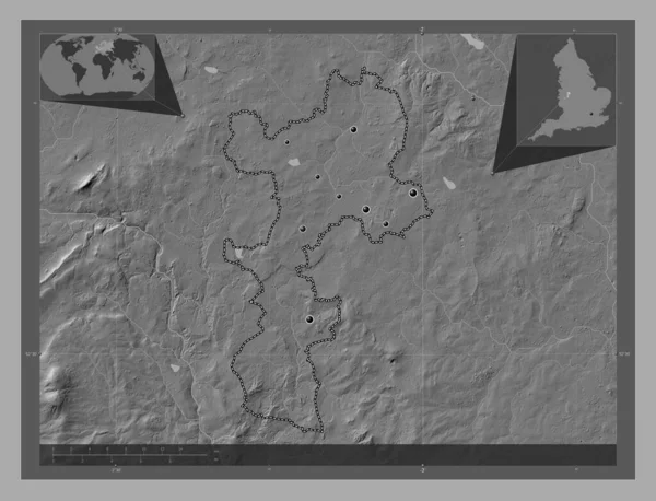 Южный Йоркшир Неандертальский Округ Англии Великобритания Карта Рельефа Билевела Озерами — стоковое фото