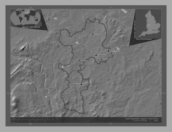 Южный Йоркшир Неандертальский Округ Англии Великобритания Карта Рельефа Билевела Озерами — стоковое фото