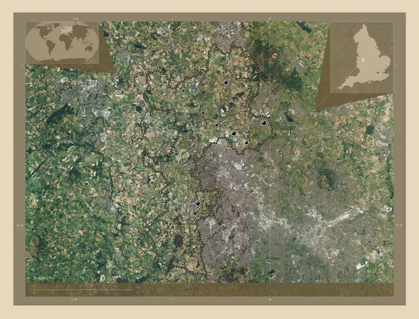 South Staffordshire Distrito Metropolitano Inglaterra Gran Bretaña Mapa Satelital Alta —  Fotos de Stock