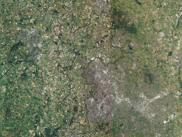 Södra Staffordshire Icke Storstadsdistriktet England Storbritannien Högupplöst Satellitkarta — Stockfoto