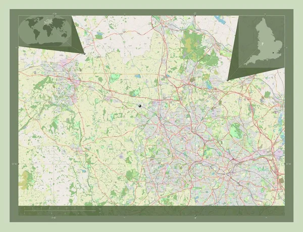 South Staffordshire Distretto Non Metropolitano Dell Inghilterra Gran Bretagna Mappa — Foto Stock