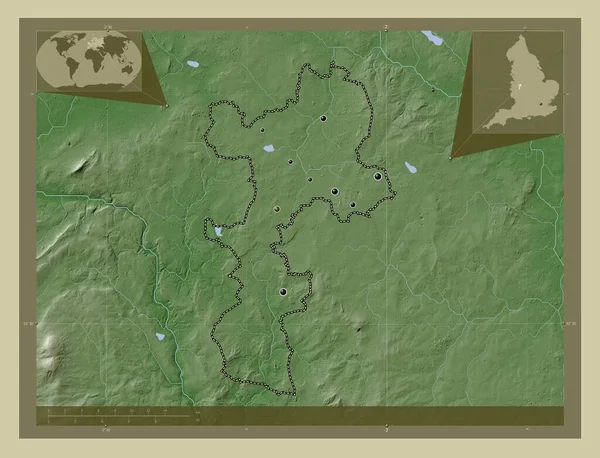 Южный Йоркшир Неандертальский Округ Англии Великобритания Карта Высоты Окрашенная Вики — стоковое фото