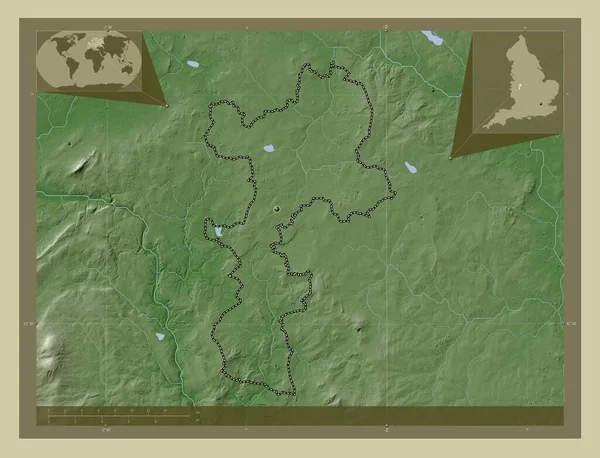 South Staffordshire Μητροπολιτική Περιφέρεια Αγγλίας Μεγάλης Βρετανίας Υψόμετρο Χάρτη Χρωματισμένο — Φωτογραφία Αρχείου