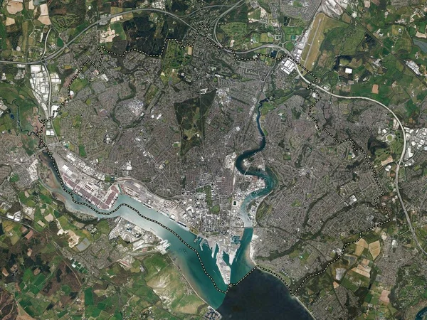 南安普敦 英格兰的统一权威 大不列颠 高分辨率卫星地图 — 图库照片