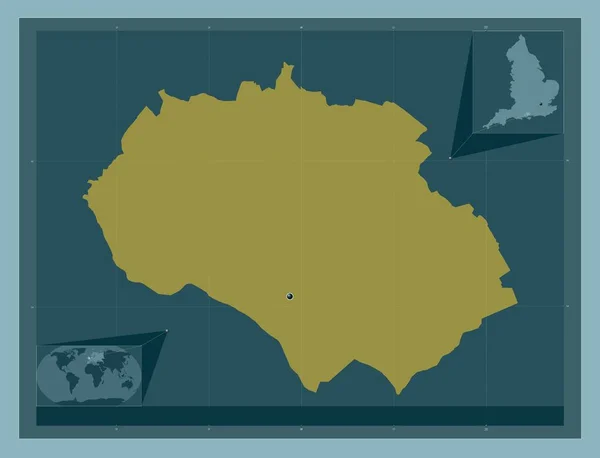 サウサンプトン イギリスの統一当局 イギリス しっかりした色の形 地域の主要都市の場所 コーナー補助位置図 — ストック写真