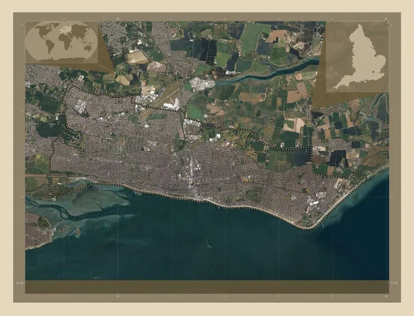Southend Sea Jednotná Autorita Anglie Velká Británie Satelitní Mapa Vysokým — Stock fotografie