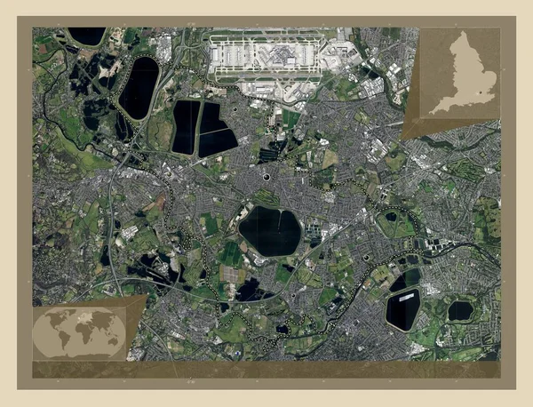 Spelthorne Nicht Metropolregion Von England Großbritannien Hochauflösende Satellitenkarte Standorte Der — Stockfoto