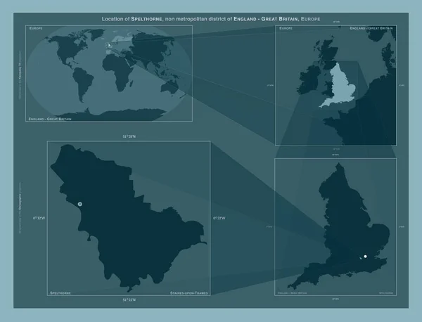 Spelthorne Icke Storstadsdistriktet England Storbritannien Diagram Som Visar Regionens Läge — Stockfoto