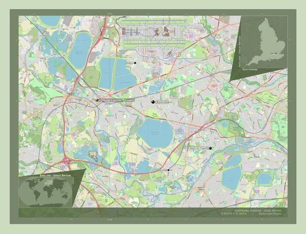 Spelthorne Nemetropolitní Okres Anglie Velká Británie Otevřít Mapu Ulice Umístění — Stock fotografie