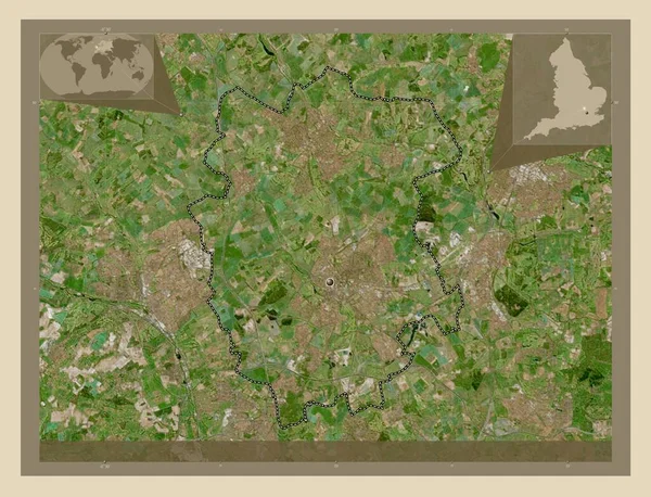 Albans Niet Grootstedelijk District Van Engeland Groot Brittannië Satellietkaart Met — Stockfoto