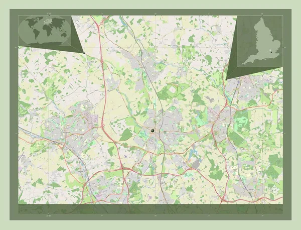 Albans Distrito Metropolitano Inglaterra Gran Bretaña Open Street Map Mapas —  Fotos de Stock