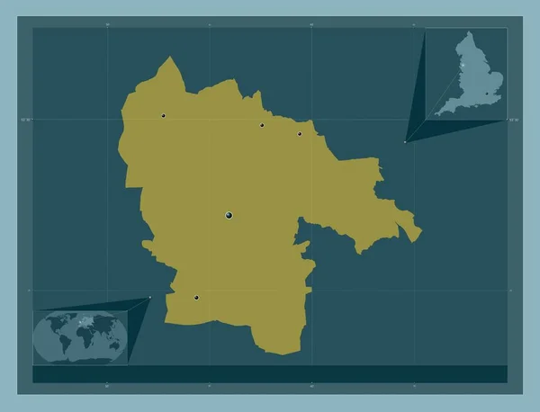 圣海伦 英格兰的统一权威 大不列颠 固体的颜色形状 该区域主要城市的所在地点 角辅助位置图 — 图库照片