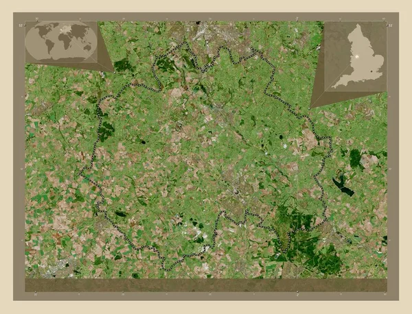 斯塔福德 英格兰非大都市地区 大不列颠 高分辨率卫星地图 角辅助位置图 — 图库照片