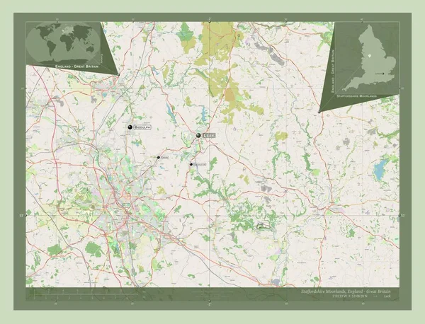 Staffordshire Moorlands Niemetropolitalna Dzielnica Anglii Wielka Brytania Otwórz Mapę Ulic — Zdjęcie stockowe
