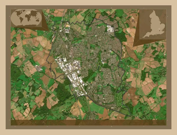 Stevenage Nemetropolitní Okres Anglie Velká Británie Satelitní Mapa Nízkým Rozlišením — Stock fotografie
