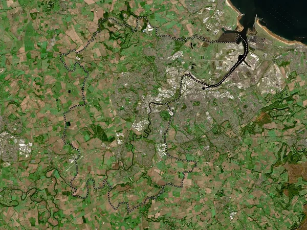 Stockton Tees Enhetlig Auktoritet England Storbritannien Lågupplöst Satellitkarta — Stockfoto