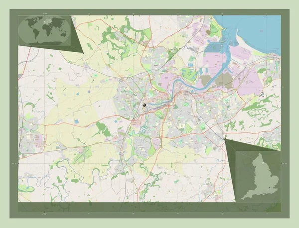 Stockton Tees Jednolity Autorytet Anglii Wielka Brytania Otwórz Mapę Ulic — Zdjęcie stockowe